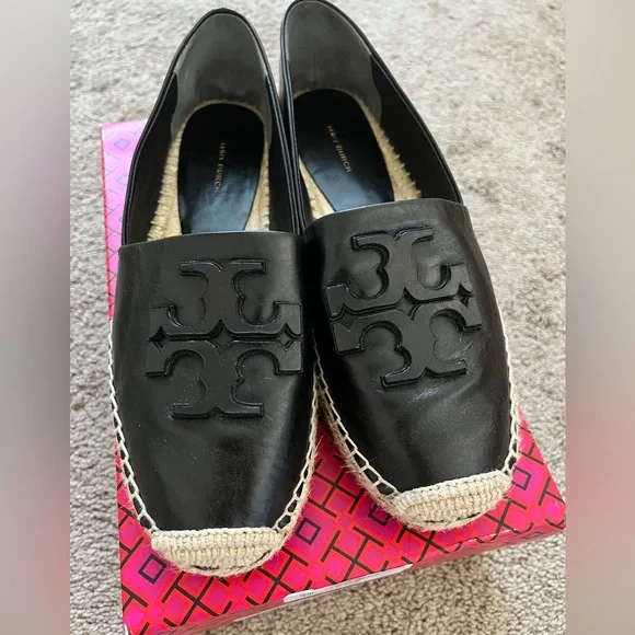 Tory Burch Black Leather Espadrilles - Picture 2 of 6